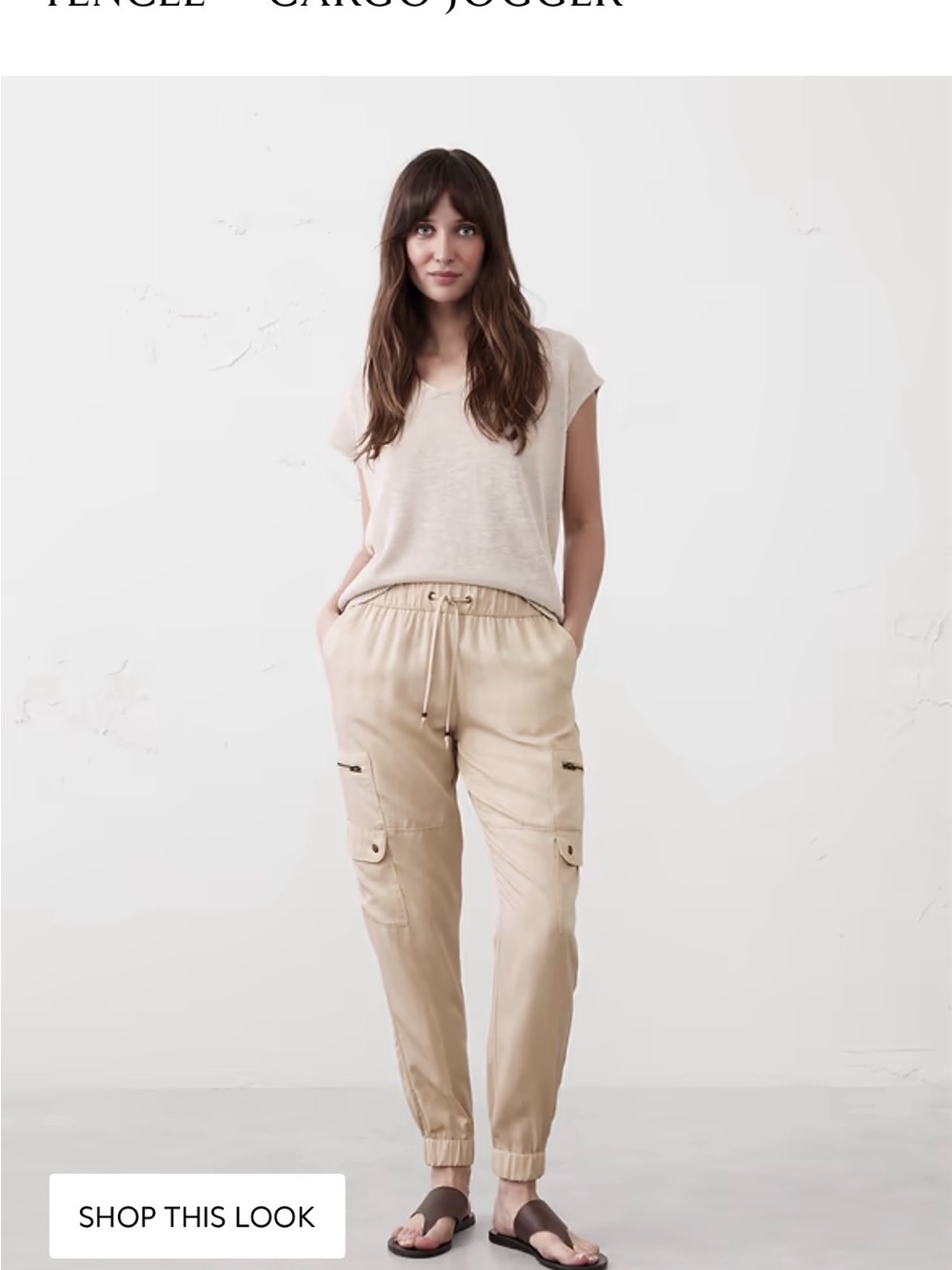 Banana Republic Beige Cargo Jogger Pants